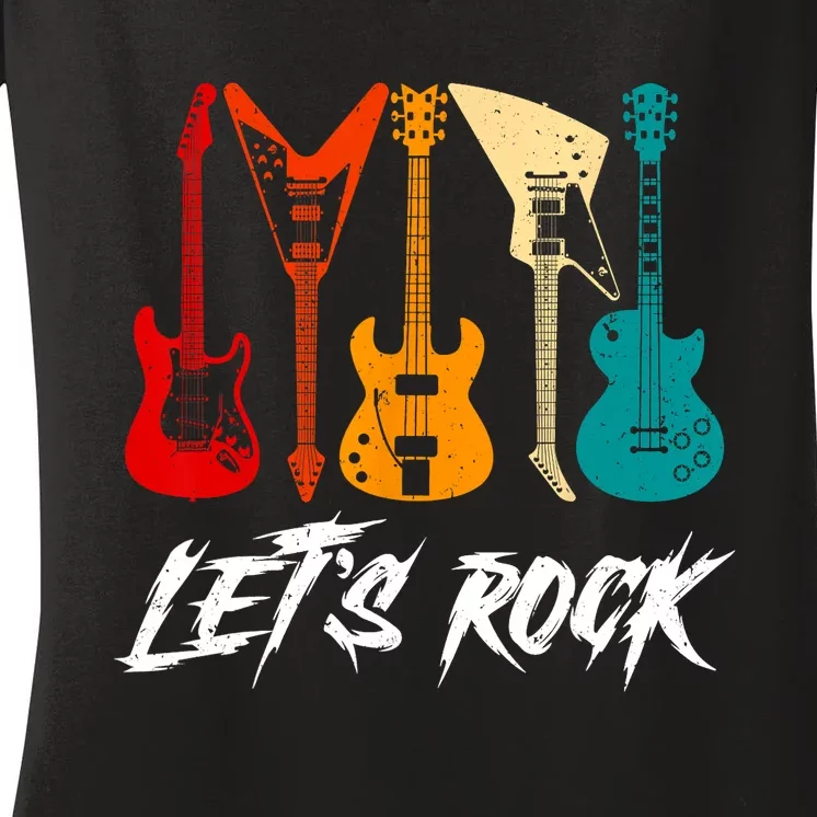 Guitarist Guitar Player Rock Music Lover Guitar Women's V-Neck T-Shirt