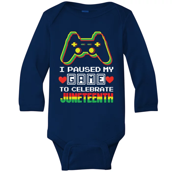 Gamer Game Proud Black Freedom Black History Juneteenth Gift Baby Long Sleeve Bodysuit