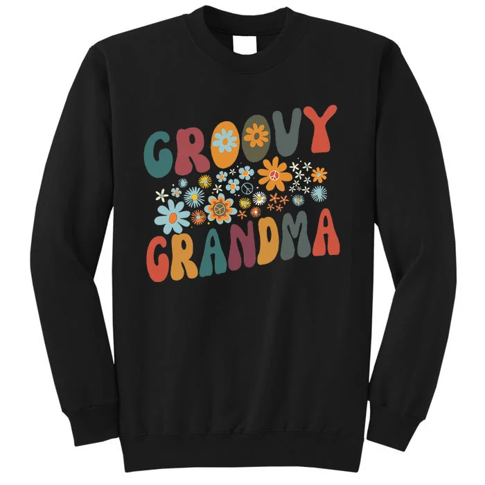 Groovy Grandma Retro Colorful Flowers Grandmother Sweatshirt