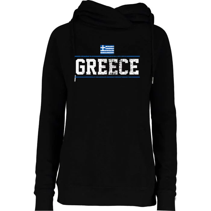 Greece Womens Funnel Neck Pullover Hood