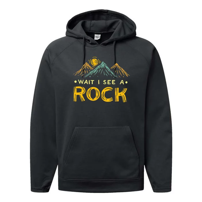 Geology Geologist Rockhound Rockhounding Retro Performance Fleece Hoodie