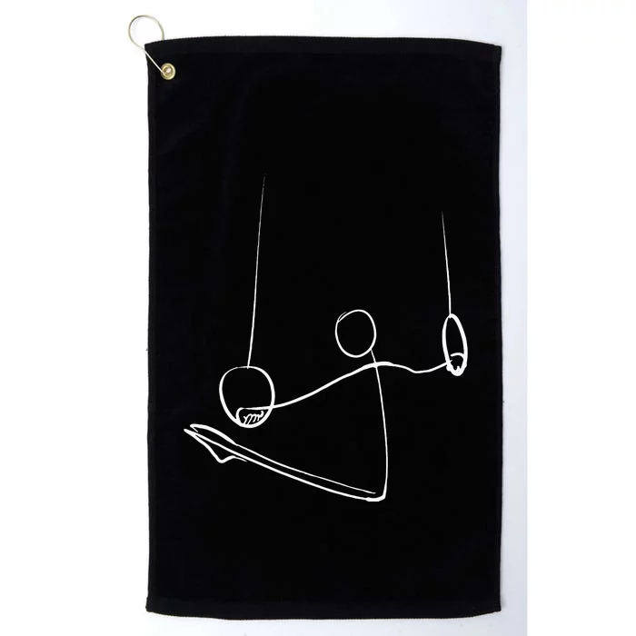 Gymnast Gym Rings Minimalist Gymnastic Platinum Collection Golf Towel