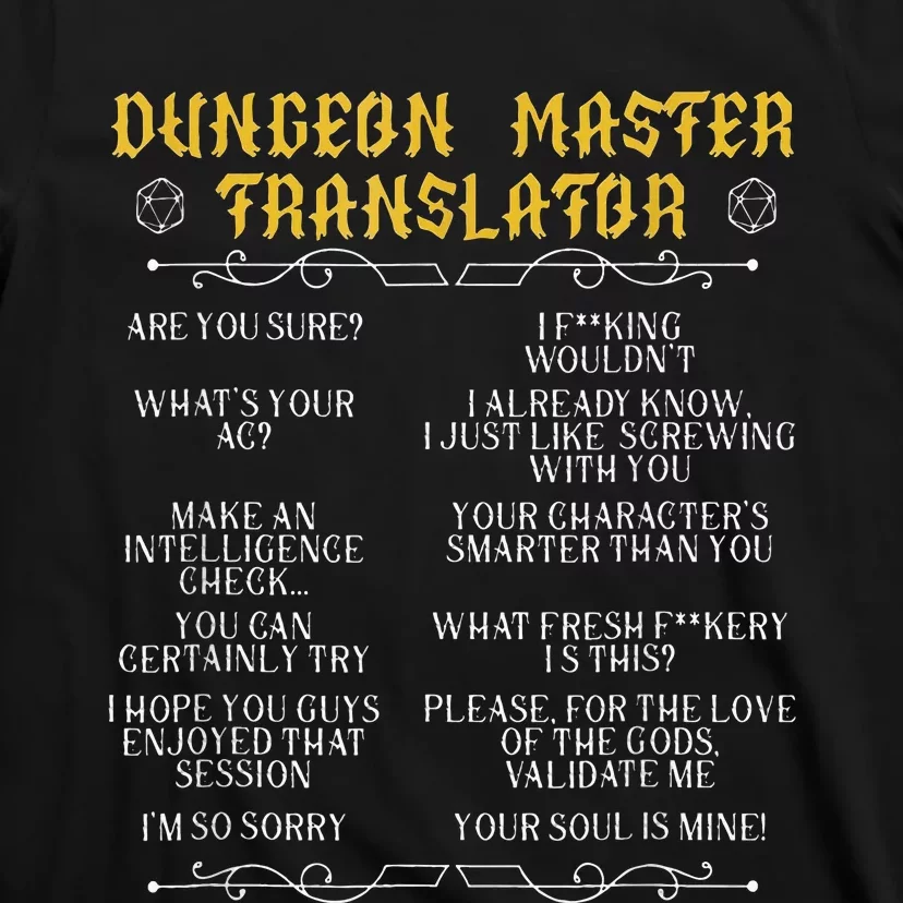 GamingmasterBoard Game Role Player Dungeon T-Shirt