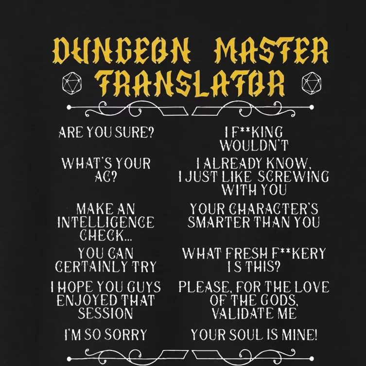 GamingmasterBoard Game Role Player Dungeon Women's Crop Top Tee