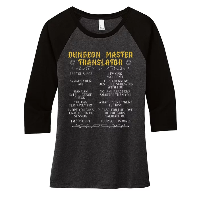 GamingmasterBoard Game Role Player Dungeon Women's Tri-Blend 3/4-Sleeve Raglan Shirt