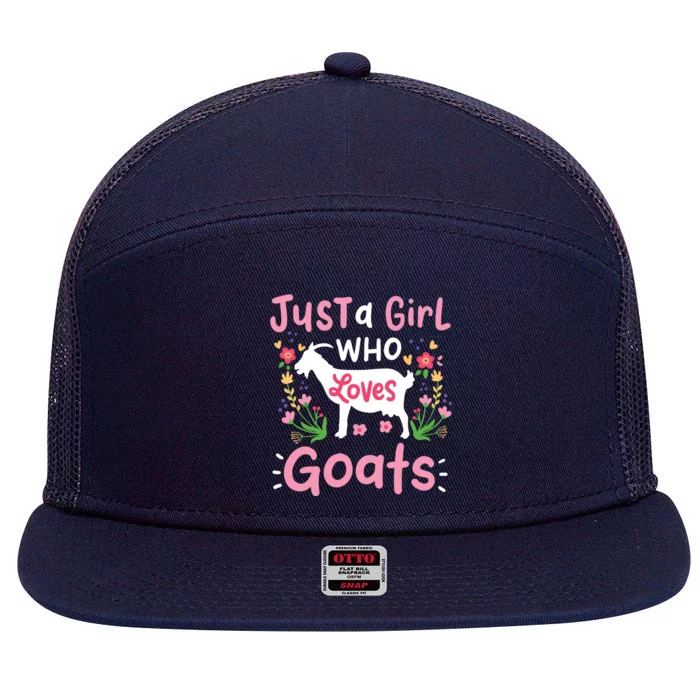 Goats Goat Rancher Farm 7 Panel Mesh Trucker Snapback Hat