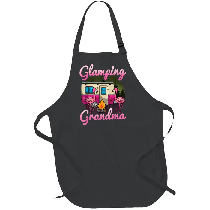 Glamping Grandma RV Flamingos Gift Camper Camping Gift Full-Length Apron With Pocket