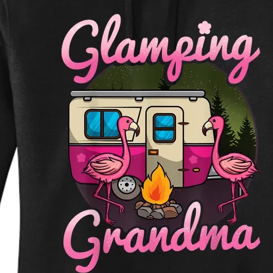 Glamping Grandma RV Flamingos Gift Camper Camping Gift Women's Pullover Hoodie