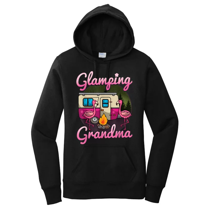 Glamping Grandma RV Flamingos Gift Camper Camping Gift Women's Pullover Hoodie