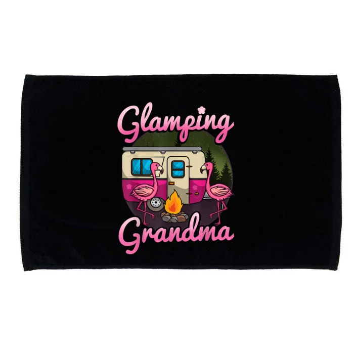 Glamping Grandma RV Flamingos Gift Camper Camping Gift Microfiber Hand Towel