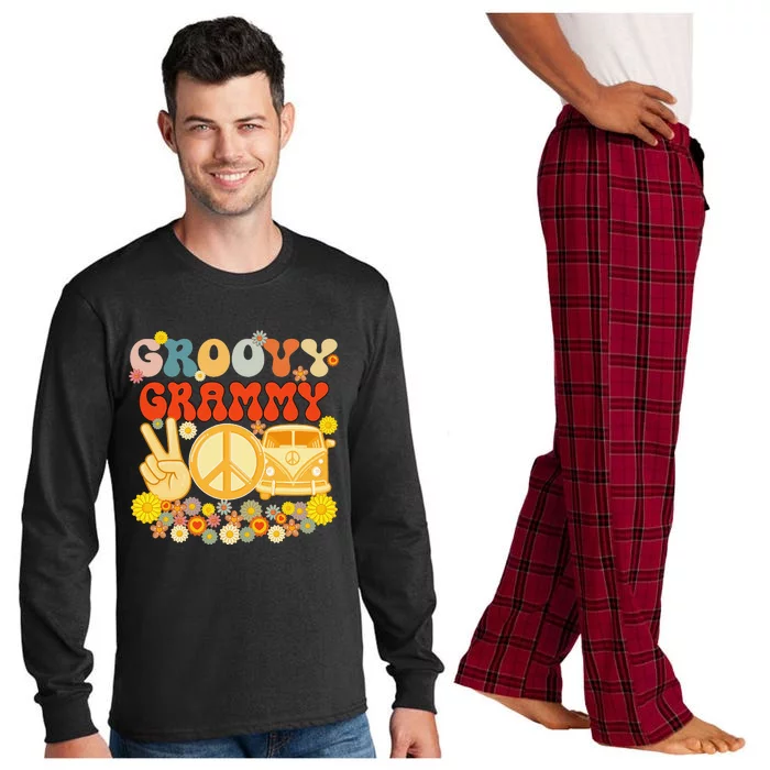 Groovy Grammy Retro Matching Family Baby Shower Mother's Day Long Sleeve Pajama Set