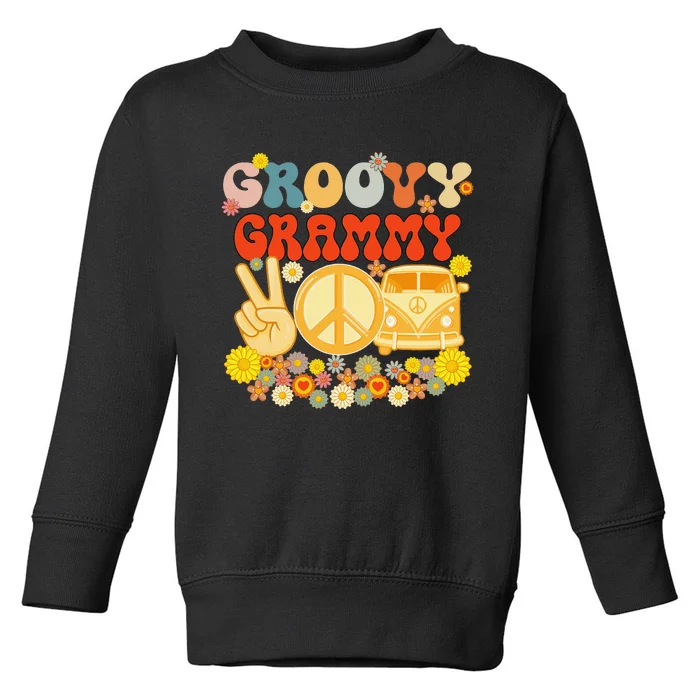 Groovy Grammy Retro Matching Family Baby Shower Mother's Day Toddler Sweatshirt