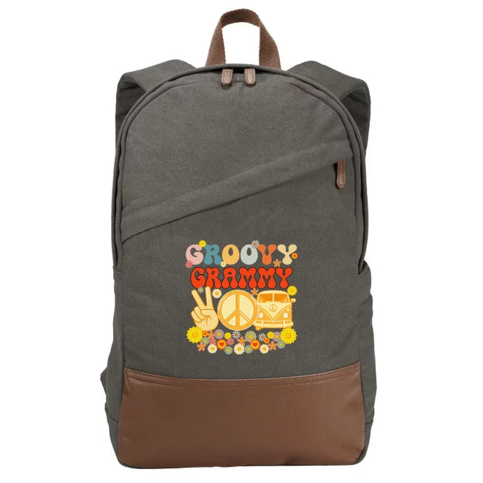 Groovy Grammy Retro Matching Family Baby Shower Mother's Day Cotton Canvas Backpack