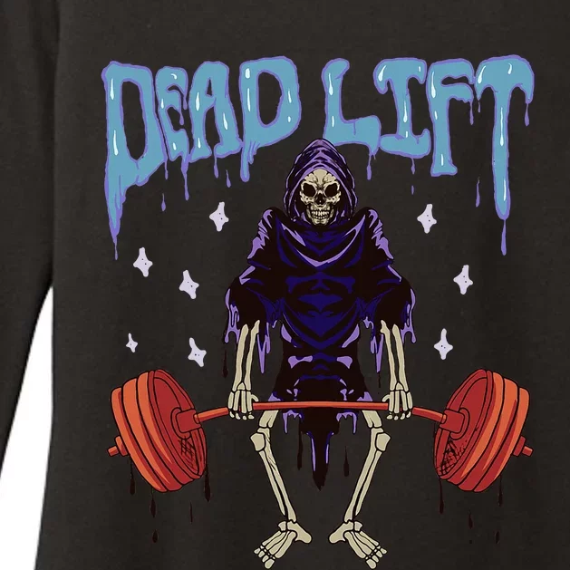 Gym Grim Reaper Deadlift Workout Occult Womens CVC Long Sleeve Shirt