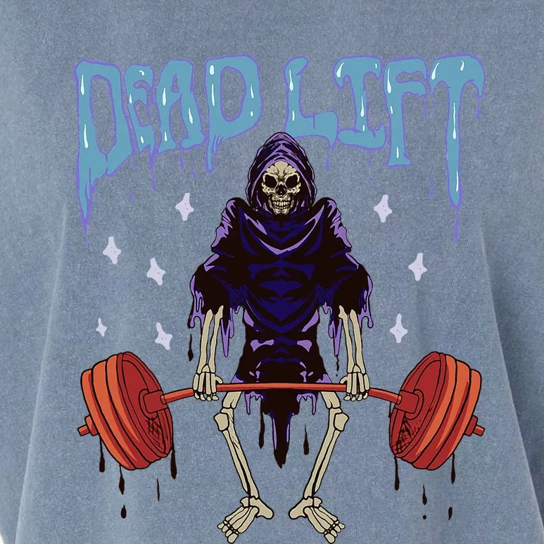 Gym Grim Reaper Deadlift Workout Occult Garment-Dyed Women's Muscle Tee