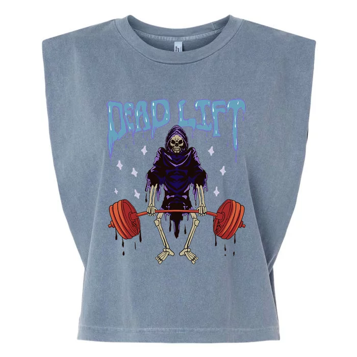 Gym Grim Reaper Deadlift Workout Occult Garment-Dyed Women's Muscle Tee