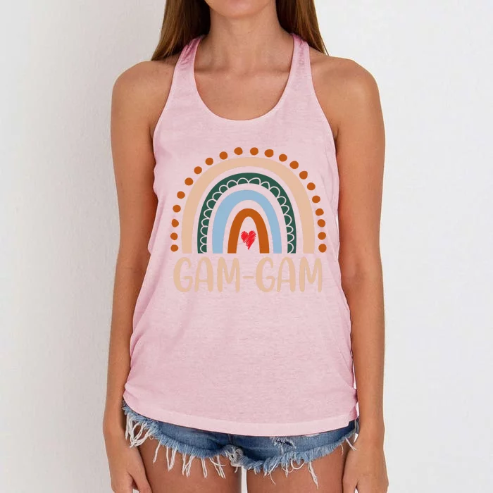 Gamcute Giftgam Rainbow Grandma Cute Mothers Day Funny Gamcute Giftgam Gift Women's Knotted Racerback Tank