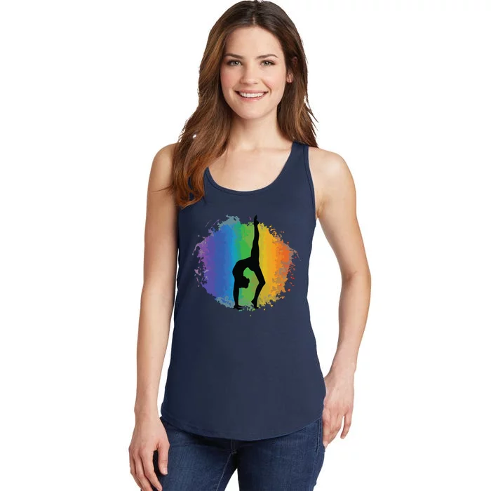 Girl Gymnastics Rainbow Colors Acrobatic Acro Gymnast Ladies Essential Tank