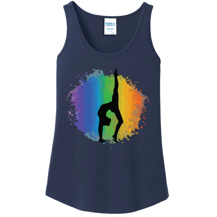 Girl Gymnastics Rainbow Colors Acrobatic Acro Gymnast Ladies Essential Tank