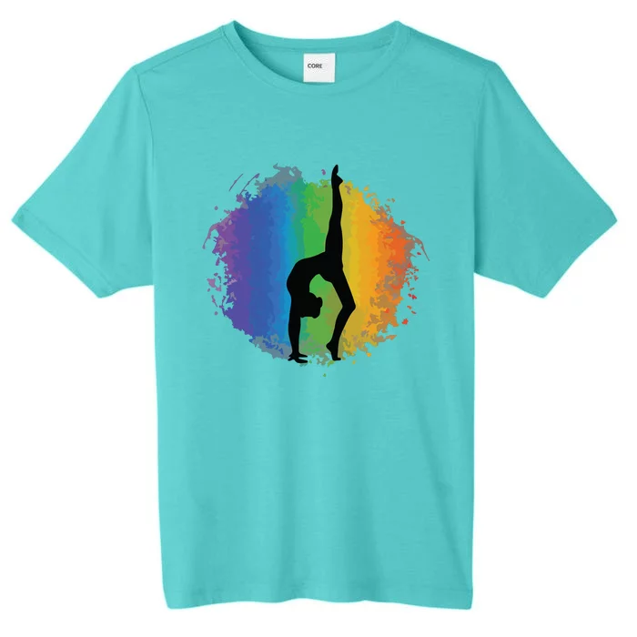 Girl Gymnastics Rainbow Colors Acrobatic Acro Gymnast ChromaSoft Performance T-Shirt