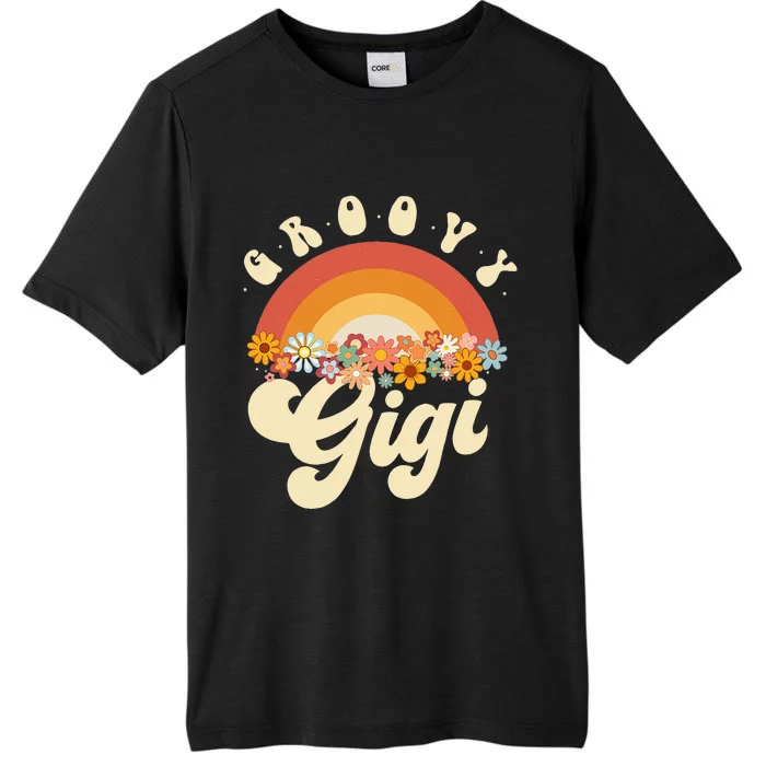 Groovy Gigi Retro Rainbow Colorful Flowers Design ChromaSoft Performance T-Shirt