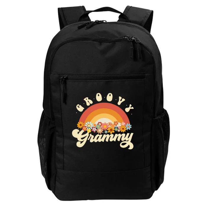 Groovy Grammy Retro Rainbow Colorful Flowers Design Daily Commute Backpack