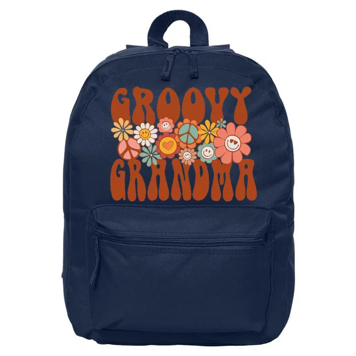 Groovy Grandma Retro Matching Family Baby Shower Mothers Day 16 in Basic Backpack