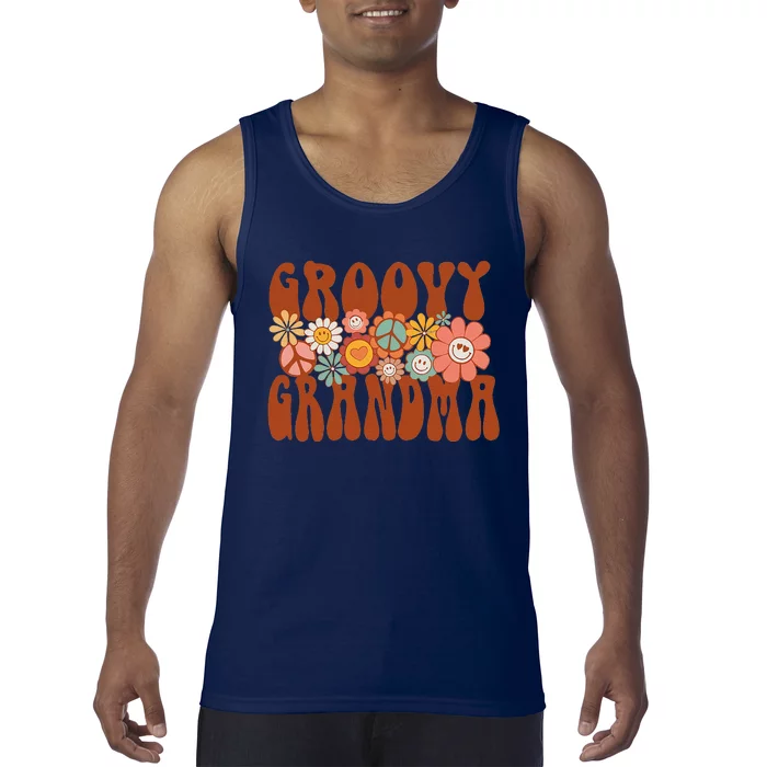 Groovy Grandma Retro Matching Family Baby Shower Mothers Day Tank Top