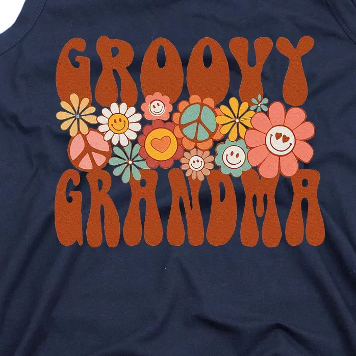 Groovy Grandma Retro Matching Family Baby Shower Mothers Day Tank Top