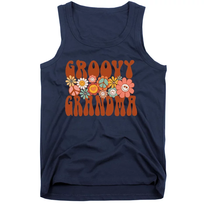 Groovy Grandma Retro Matching Family Baby Shower Mothers Day Tank Top