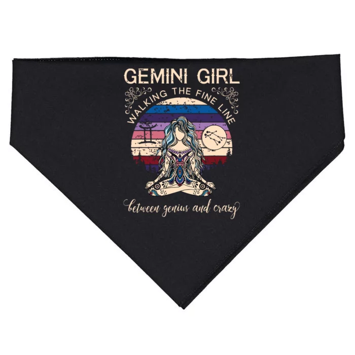 Gemini Girl Retro Zodiac USA-Made Doggie Bandana