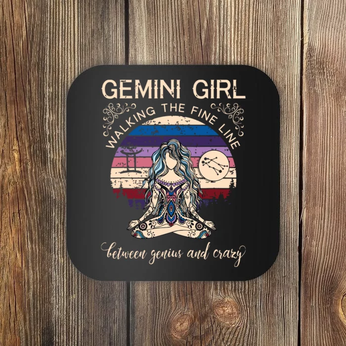 Gemini Girl Retro Zodiac Coaster