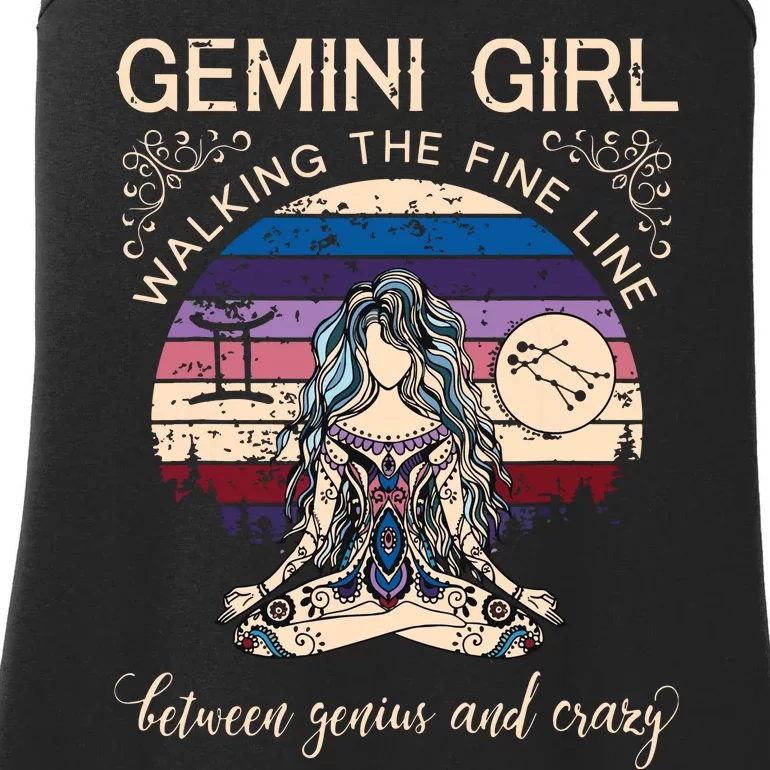 Gemini Girl Retro Zodiac Ladies Essential Tank