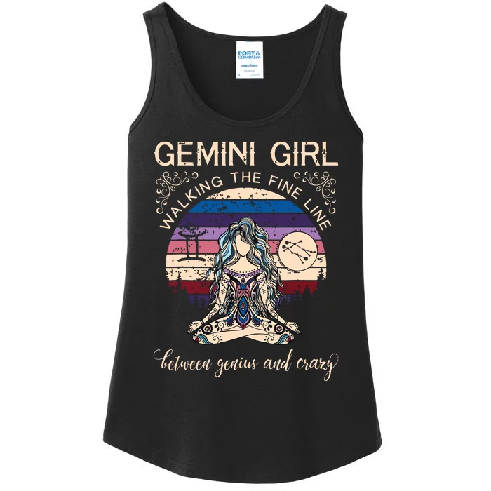 Gemini Girl Retro Zodiac Ladies Essential Tank