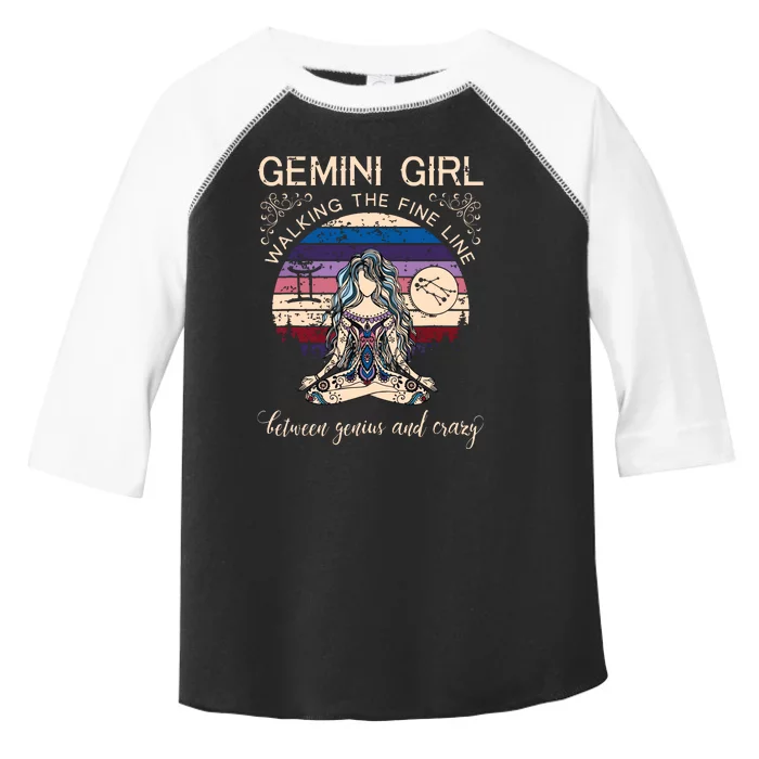 Gemini Girl Retro Zodiac Toddler Fine Jersey T-Shirt