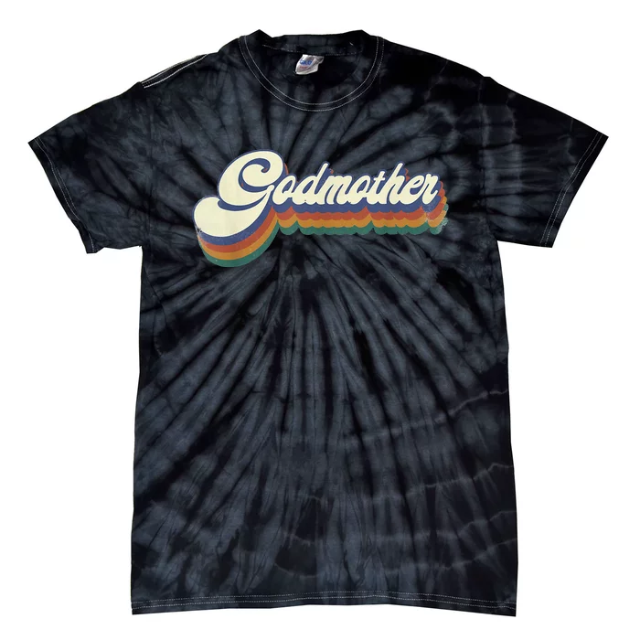 Godmother Gifts Retro Vintage Mother's Day Godmother Tie-Dye T-Shirt