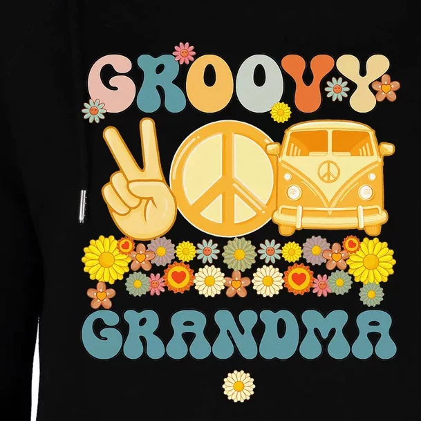 Groovy Grandma Retro Matching Family Baby Shower Mother's Da Womens Funnel Neck Pullover Hood