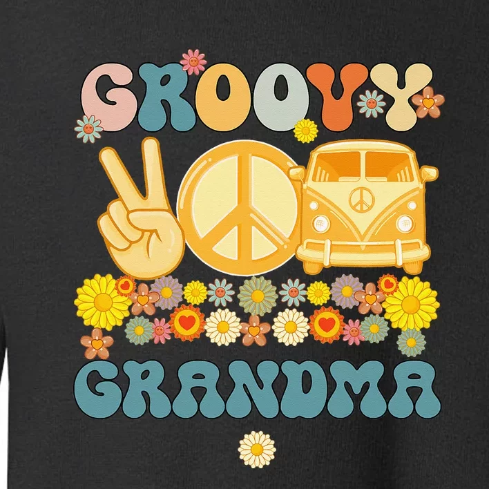 Groovy Grandma Retro Matching Family Baby Shower Mother's Da Toddler Sweatshirt