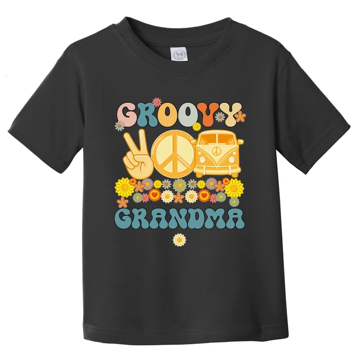 Groovy Grandma Retro Matching Family Baby Shower Mother's Da Toddler T-Shirt