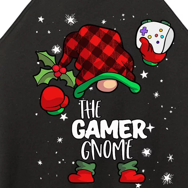 Gamer Gnome Red Buffalo Plaid Matching Family Christmas Women’s Perfect Tri Rocker Tank