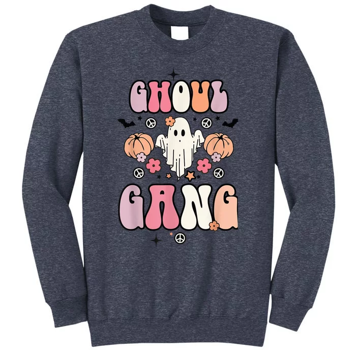 Ghoul Gang Retro Groovy Flowers Funny Ghosts Boo Halloween Sweatshirt