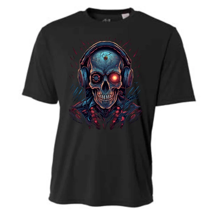 Gaming Gamer Skeleton Video Games Halloween Gift Cooling Performance Crew T-Shirt