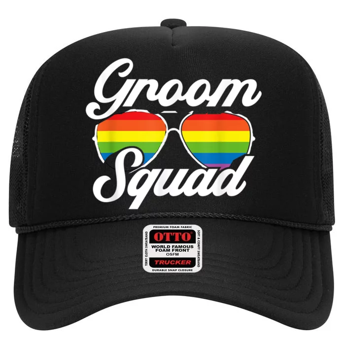 Gay Groom Squad LGBT Wedding Ceremony Bachelor Party High Crown Mesh Trucker Hat