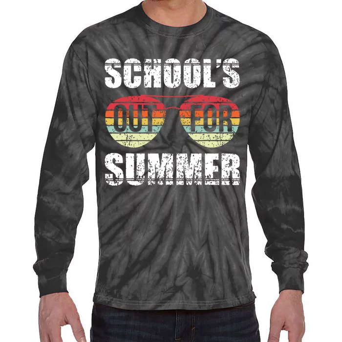 Graduation Gift Schools Out For Summer Students Teacher Tie-Dye Long Sleeve Shirt