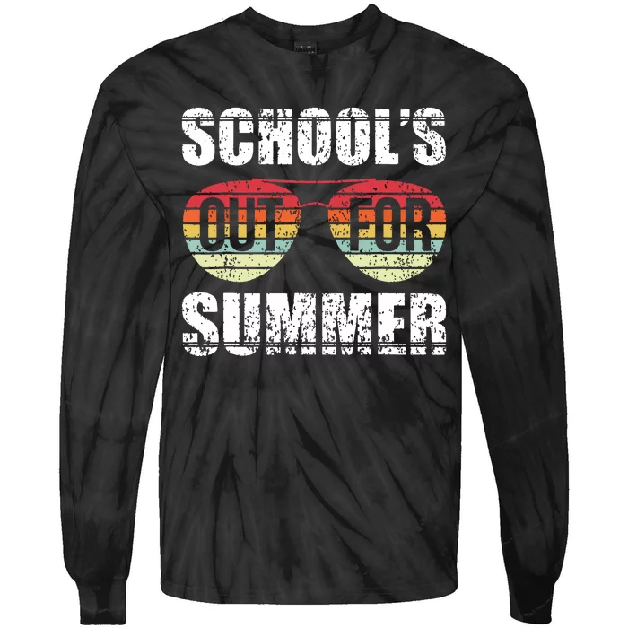 Graduation Gift Schools Out For Summer Students Teacher Tie-Dye Long Sleeve Shirt