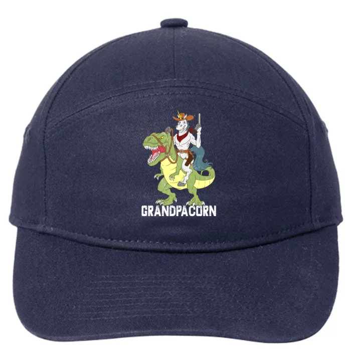 Grandpa Grandpa Sheriff Unicorn Cow Riding Dinosaur Trex Cute Gift 7-Panel Snapback Hat