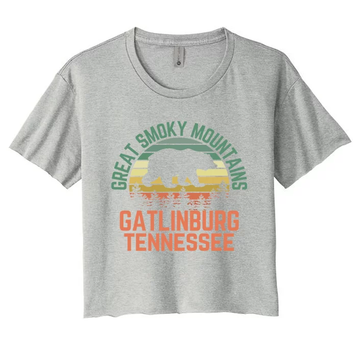 Gatlinburg Great Smoky Mountains National Park Tennessee Meaningful Gift Women's Crop Top Tee