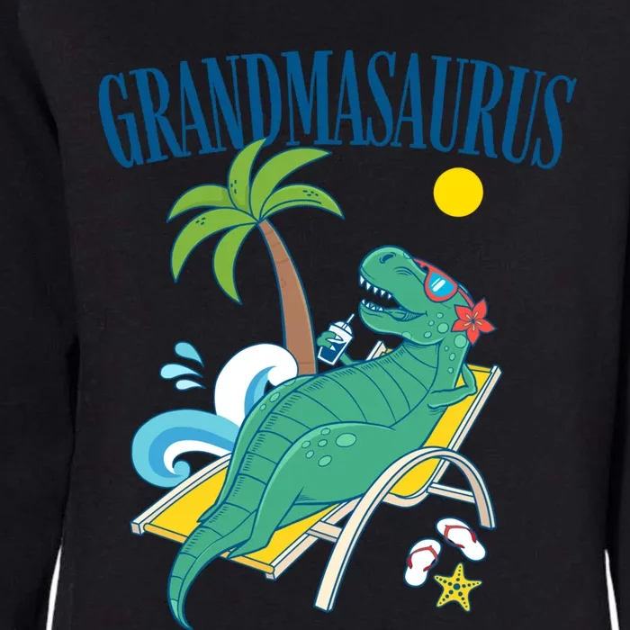 Grandmasaurus Grandma Saurus Dinosaur Family Vacation Beach Gift Womens California Wash Sweatshirt