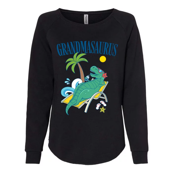 Grandmasaurus Grandma Saurus Dinosaur Family Vacation Beach Gift Womens California Wash Sweatshirt