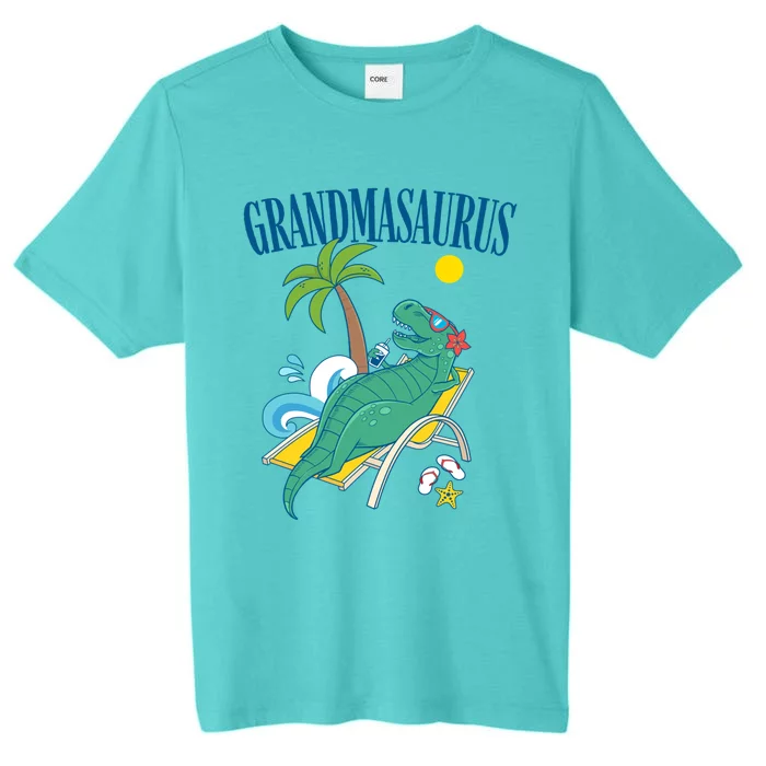 Grandmasaurus Grandma Saurus Dinosaur Family Vacation Beach Gift ChromaSoft Performance T-Shirt